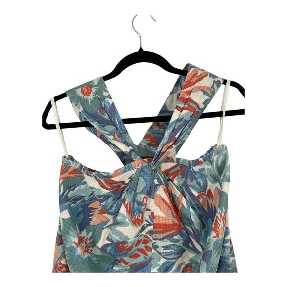 Faherty dress Bay Twist sleeveless halter midi floral size Small S - Picture 5 of 9